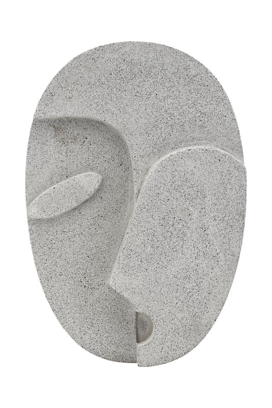 Graues Wall Art Face Wandobjekt von House Doctor, abstraktes Gesicht im runden Design für moderne Wanddekoration.